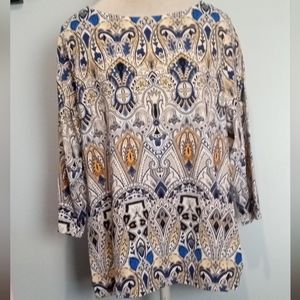 Charter Club yellow /blue Top XL